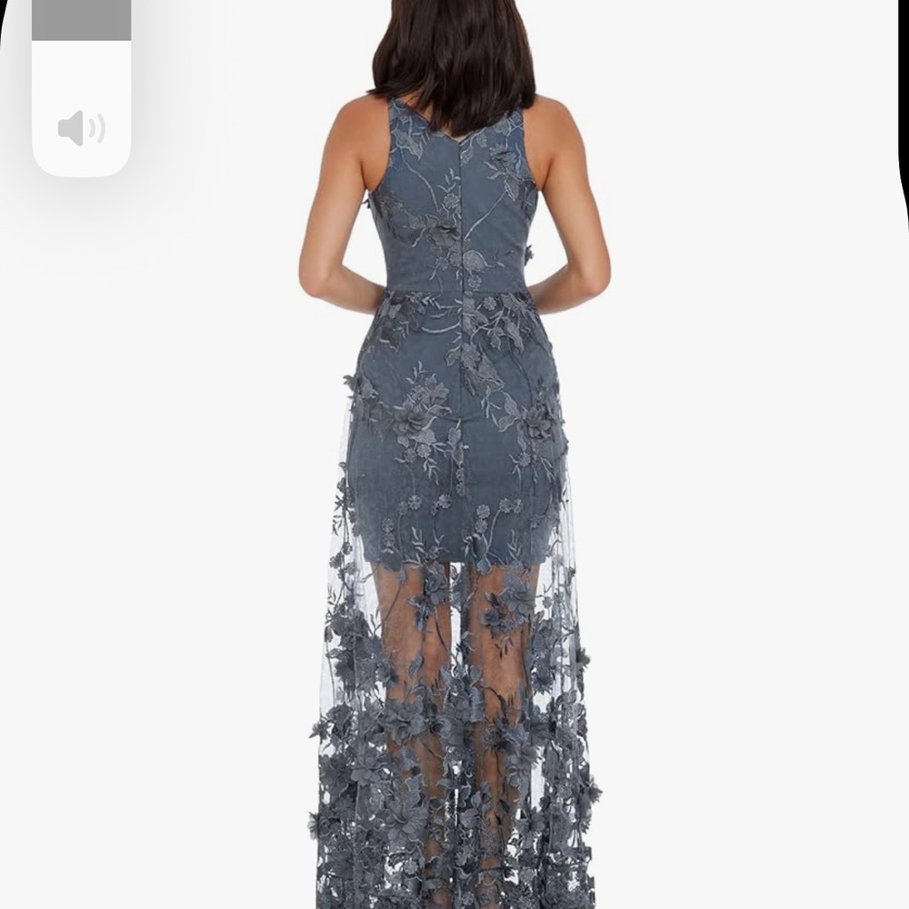 Dress the Population, gray lace, High Low Dress. mother of the bride gorgeous. - Picture 2 of 6